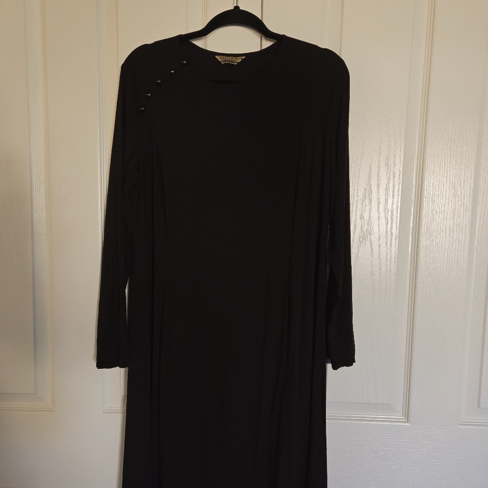 Shukr Clothing Women's Black 100% Rayon Maxi Long Dress Size Large - Picture 2 of 11